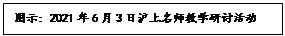 文本框: 图示: 2021年6月3日沪上名师教学研讨活动